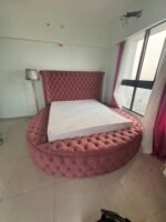 Round Tufted Pink Premium Box bed - Image 2