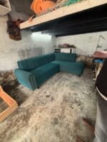 Stylish L-Shape Sofa In Teal Green Fabric - Image 2