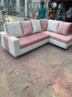 Elegant Dual Premium Colour Fabric L-Shape Sofa