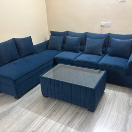 Stylish L-Shape Sofa in Royal blue