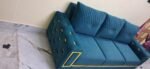 Luxury 3-Seater Sofa in Teal Green fabric - Image 2